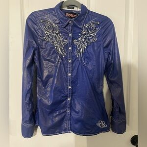 Roar  Embellished Snap-Front Shirt